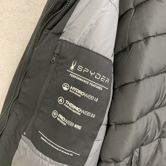 Spyder 3 in 1 Men's L Black & Gray Performance Ski Jacket With Hood JCK41 - Picture 4 of 10